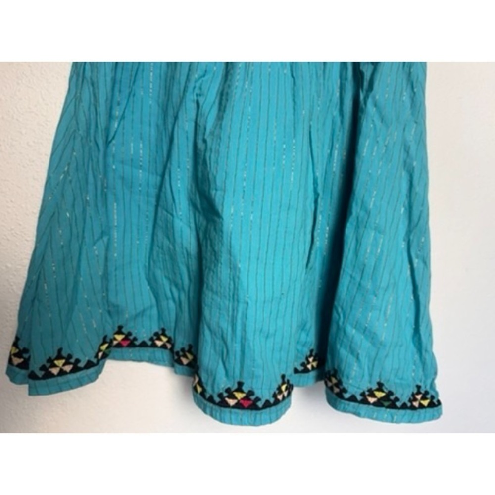 Free People Dress Women's Size 2 Turquoise Black Sleeveless Bohemian Whimsigoth‎ - Picture 12 of 16